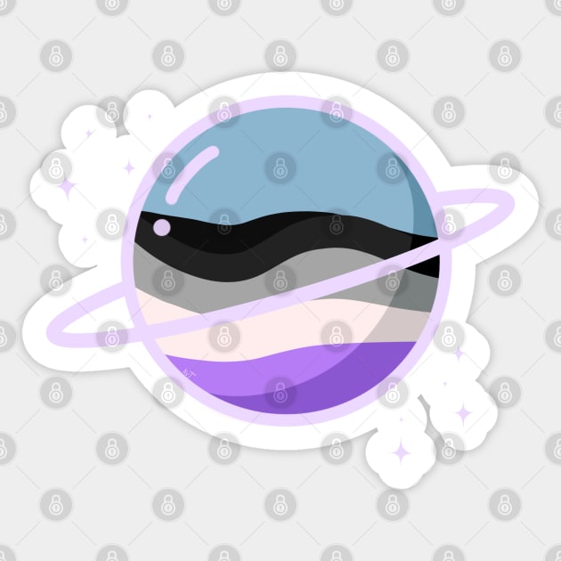 glass pride planets - asexual Sticker by goblinbabe
